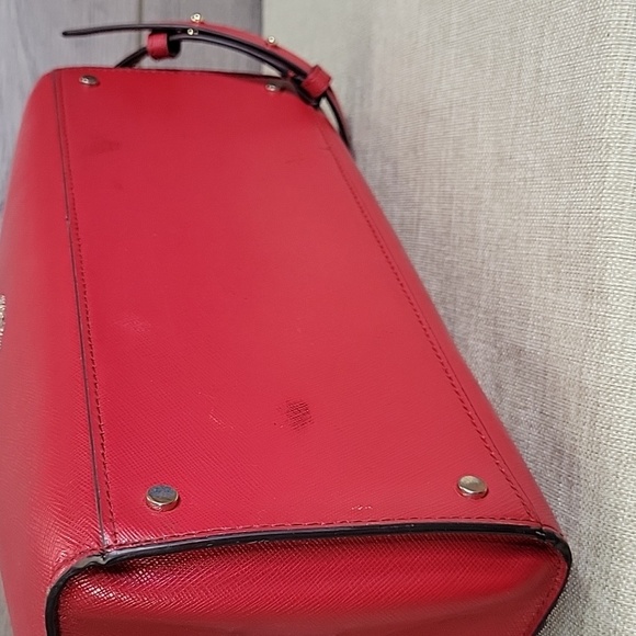 Kate Spade Red and Pink Color-Block Leather Tote  Crossbody Bag - Picture 7 of 16